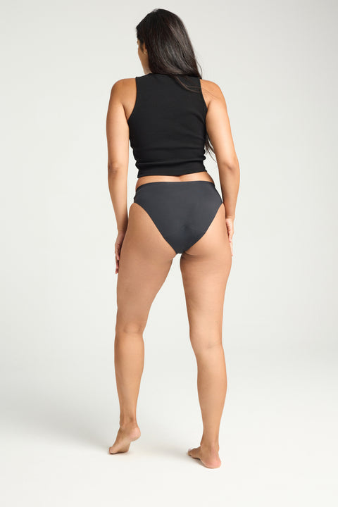 Puma X Modibodi Seamfree Active Bikini Moderate-Heavy Onyx Grey