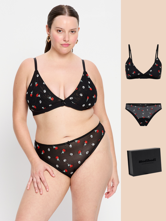 V Day Bralette & Cheeky Brief Set